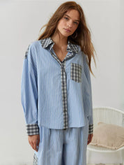 Bequemes Karomuster-Pyjama-Set für Frauen