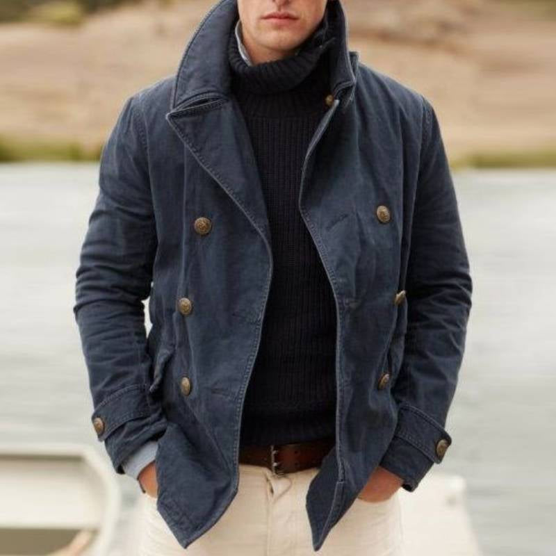 Warme Cordjacke mit hohem Kragen für Herren