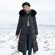 Luxuriöse Lange Winterjacke für Damen