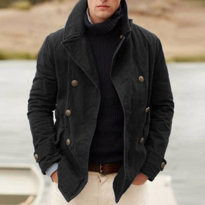 Warme Cordjacke mit hohem Kragen für Herren