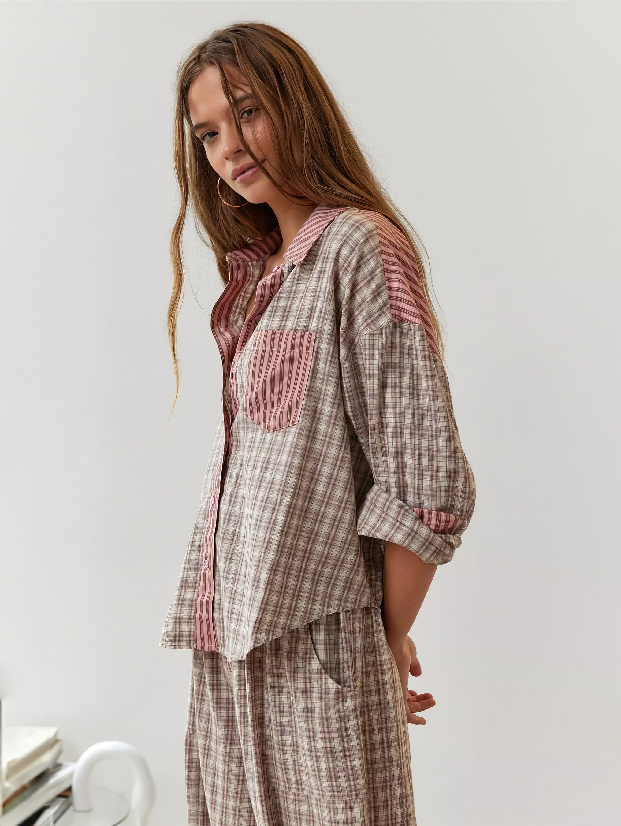 Bequemes Karomuster-Pyjama-Set für Frauen