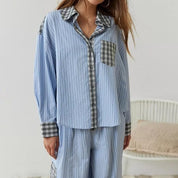 Bequemes Karomuster-Pyjama-Set für Frauen