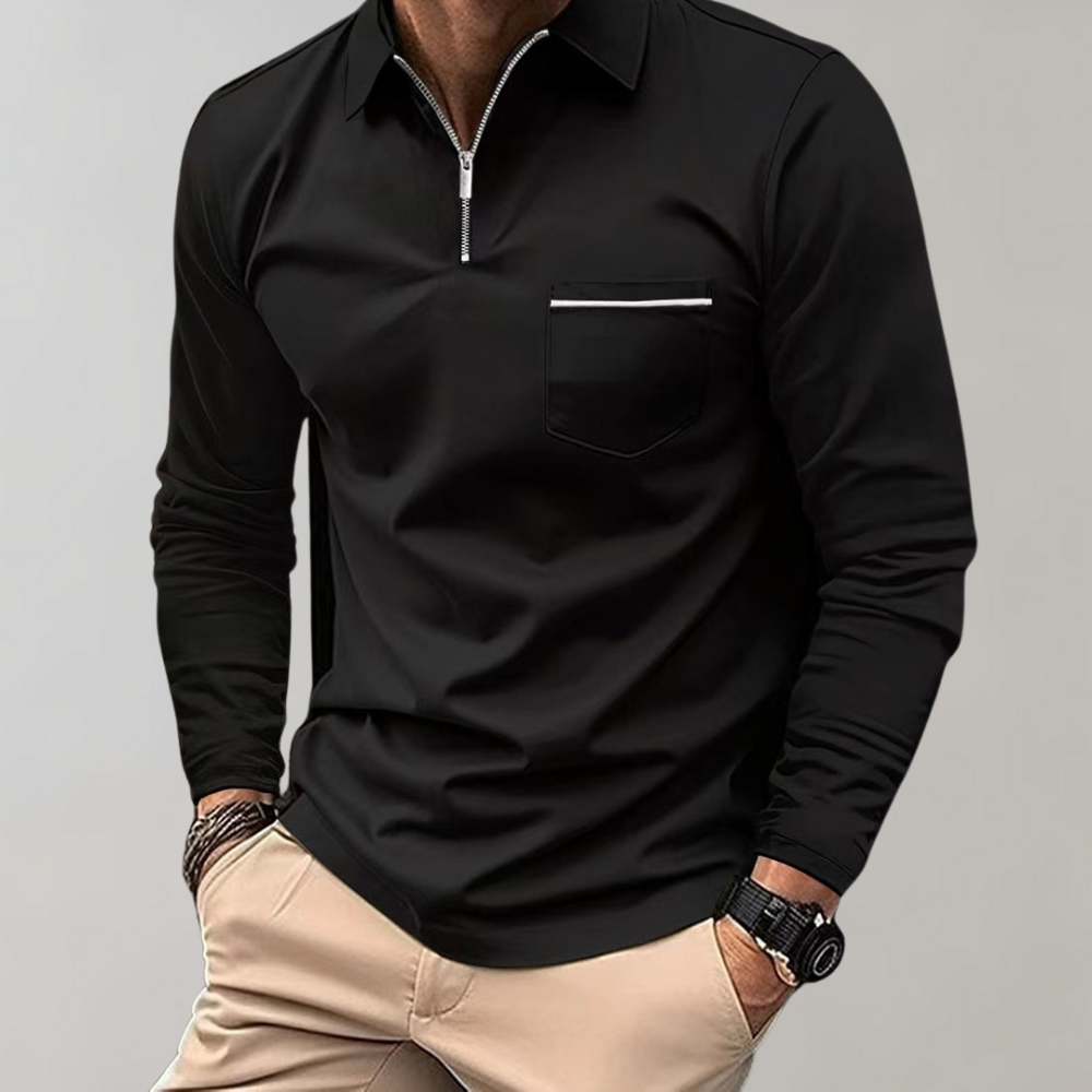 Bequeme Langarm-Polo-T-Shirt für Herren