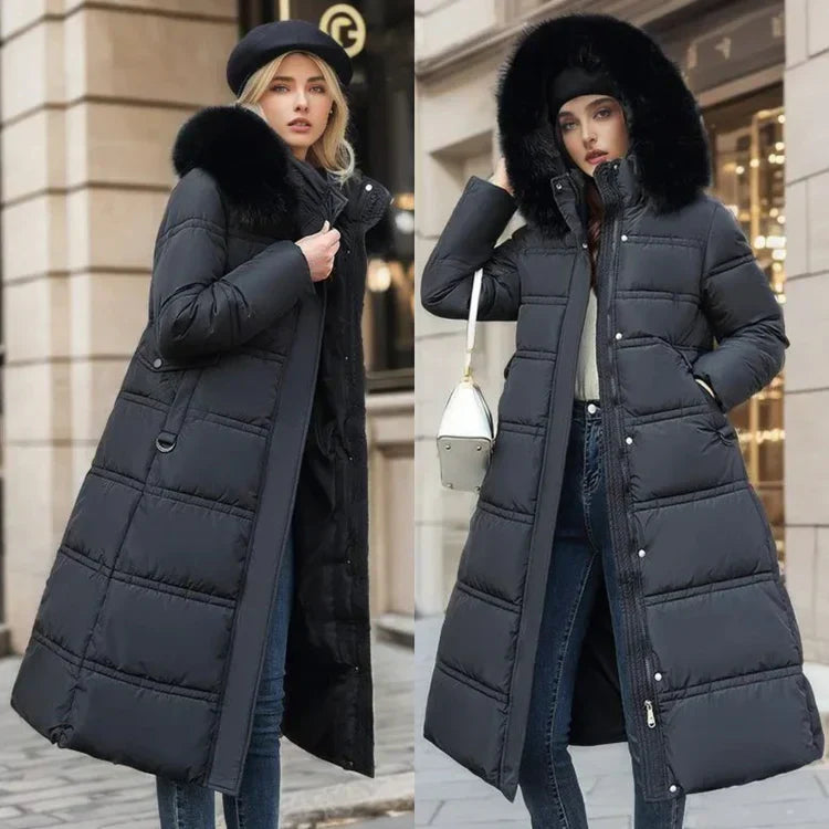 Luxuriöse Lange Winterjacke für Damen