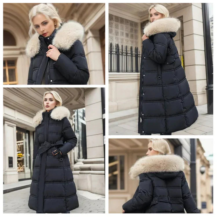 Luxuriöse Lange Winterjacke für Damen