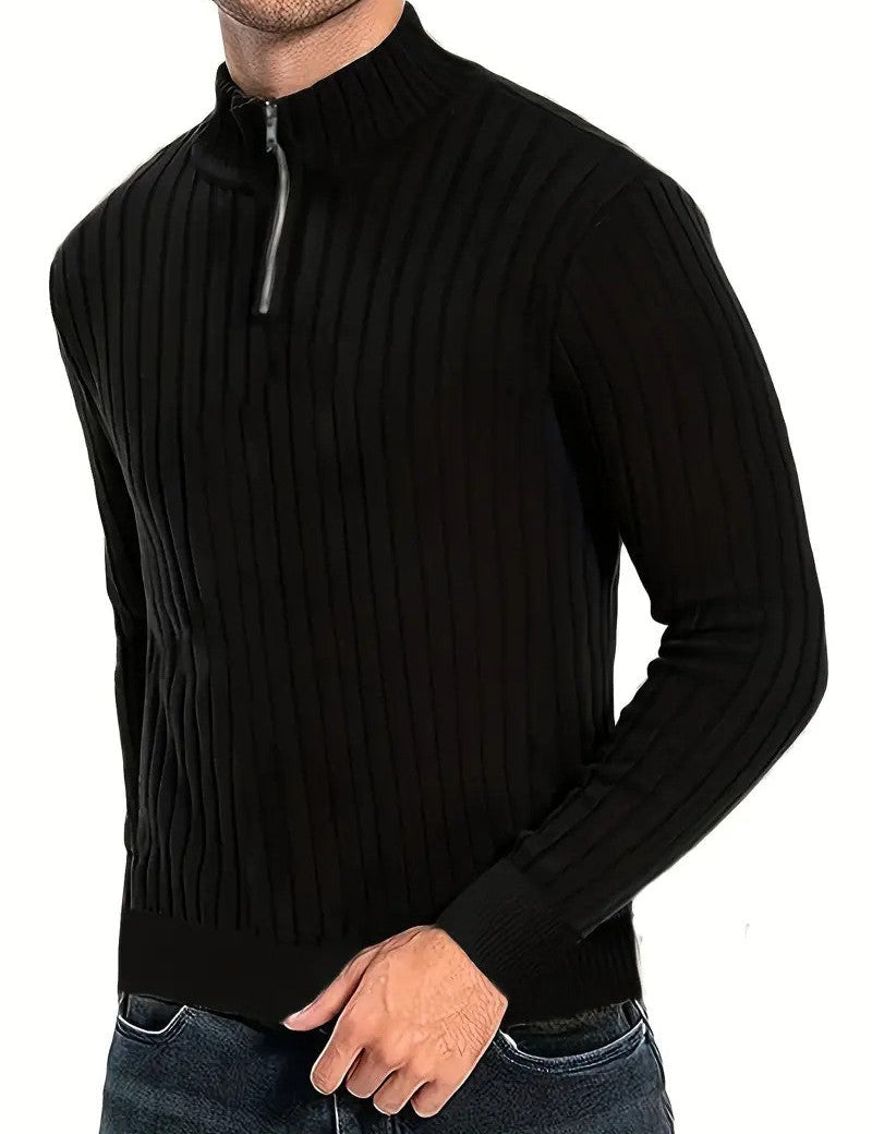 Dwayne-Pulli-Herren-Strickpullover-mit-halbem-Reissverschluss-Schwarz-S-Chaps-Herrenmode.jpg