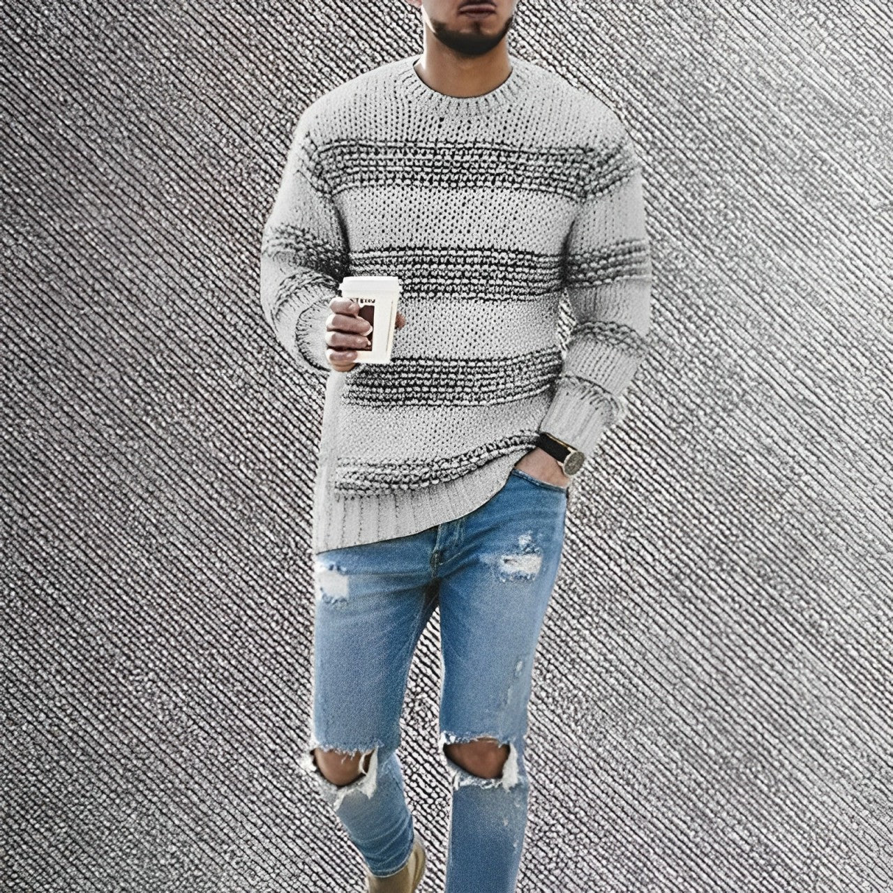 Lässiger Strickpullover für Männer