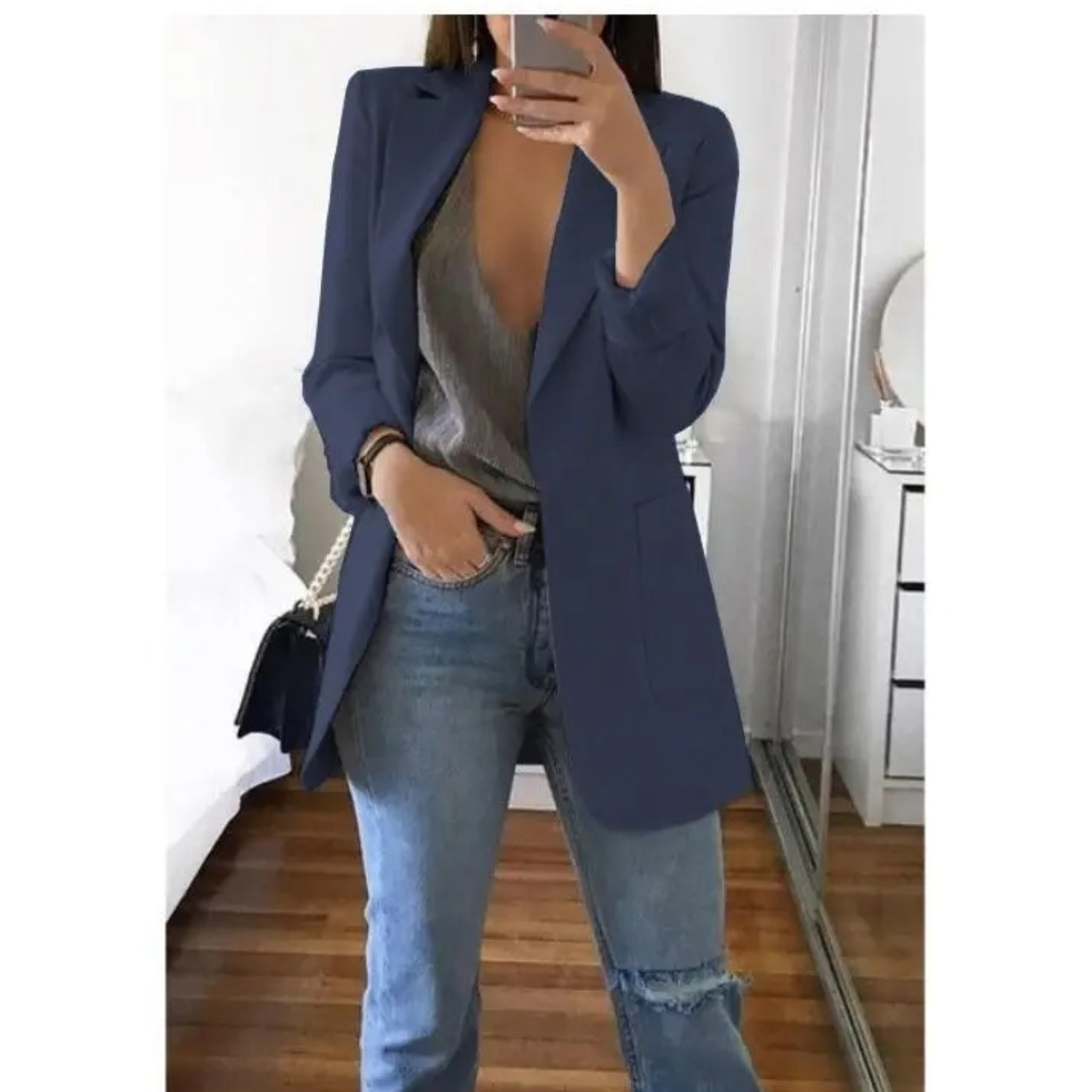 Eleganter Langer Blazer für Frauen