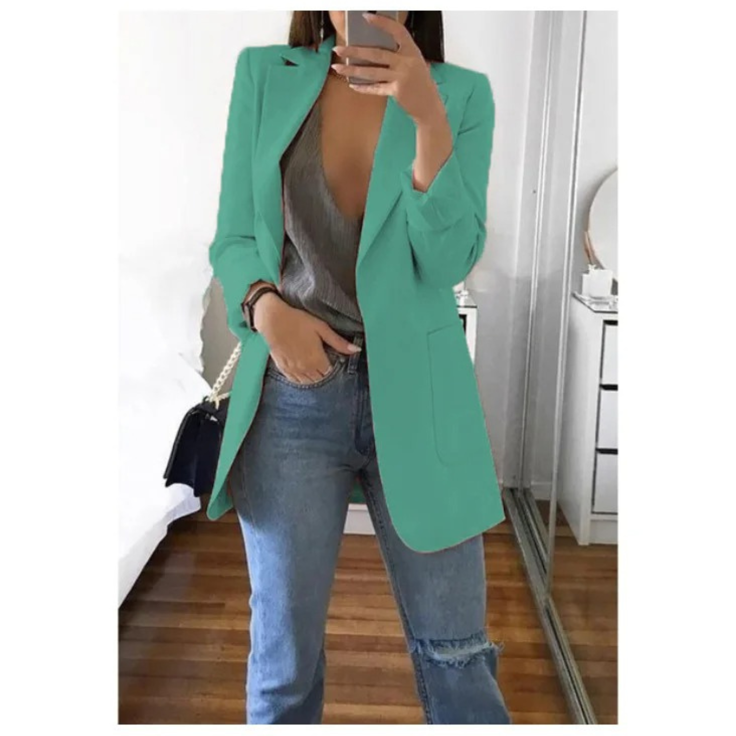 Eleganter Langer Blazer für Frauen