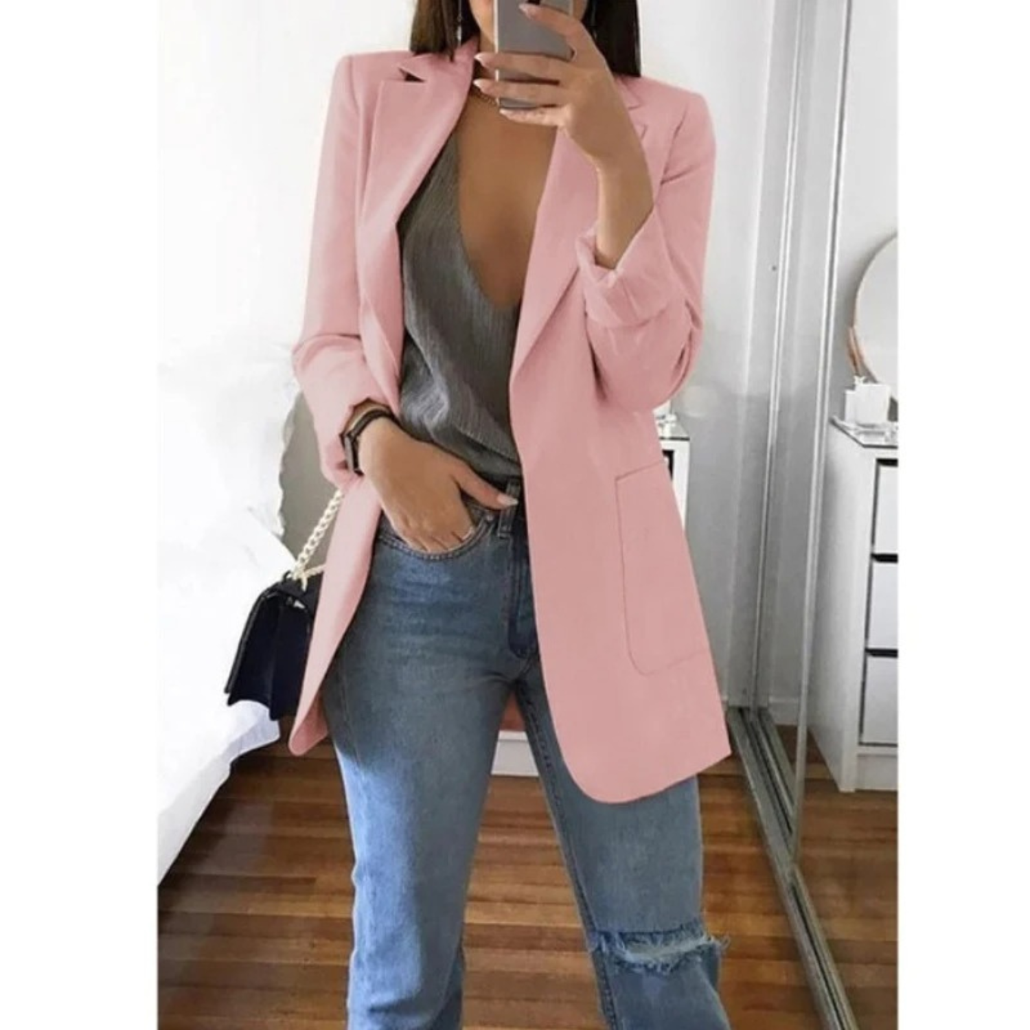 Eleganter Langer Blazer für Frauen