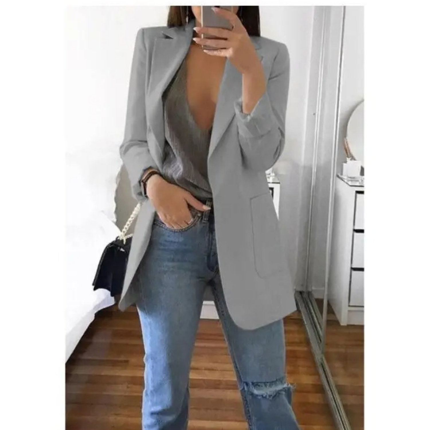 Eleganter Langer Blazer für Frauen