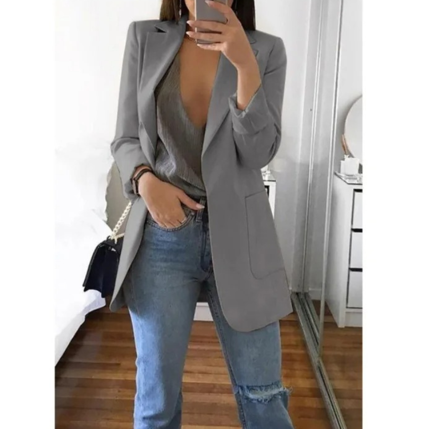 Eleganter Langer Blazer für Frauen