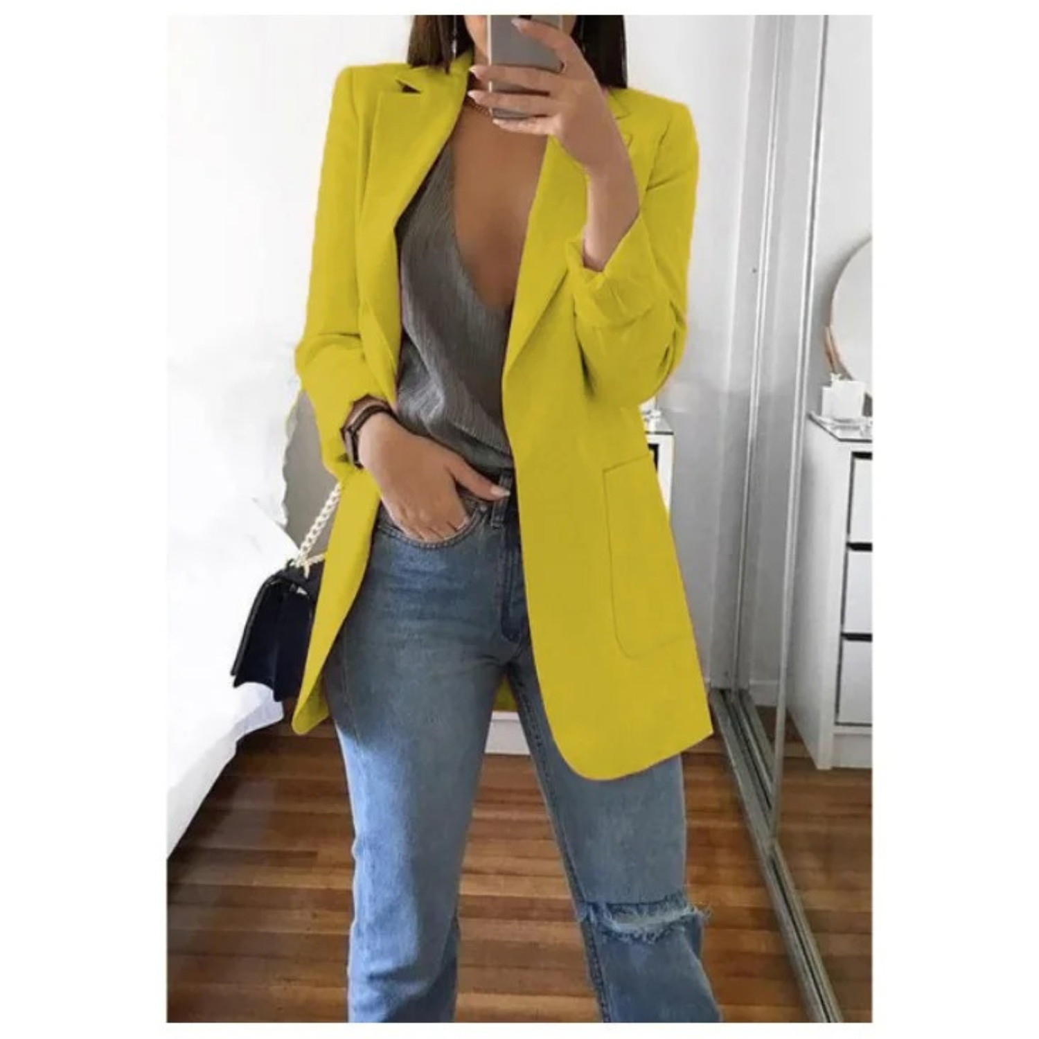 Eleganter Langer Blazer für Frauen