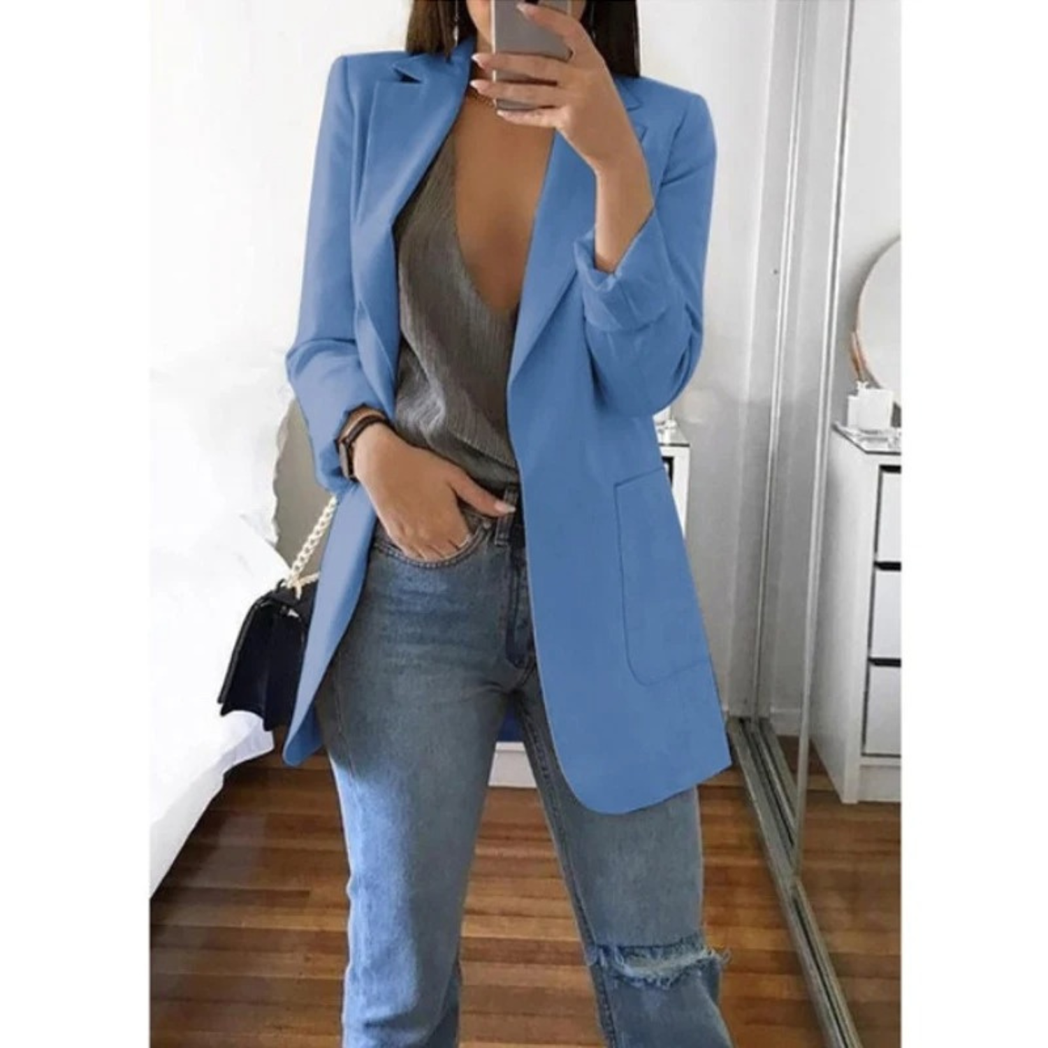 Eleganter Langer Blazer für Frauen