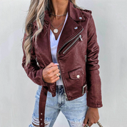 Trendy Rote Gürteljacke für Frauen