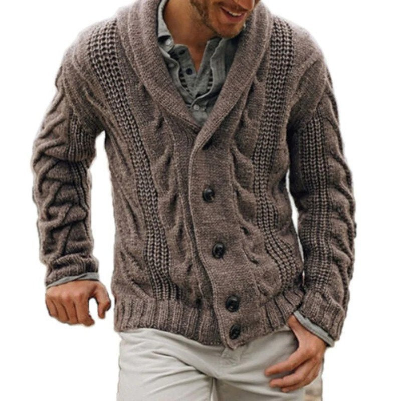 Stilvolle warme Wollstrickjacke für Herren