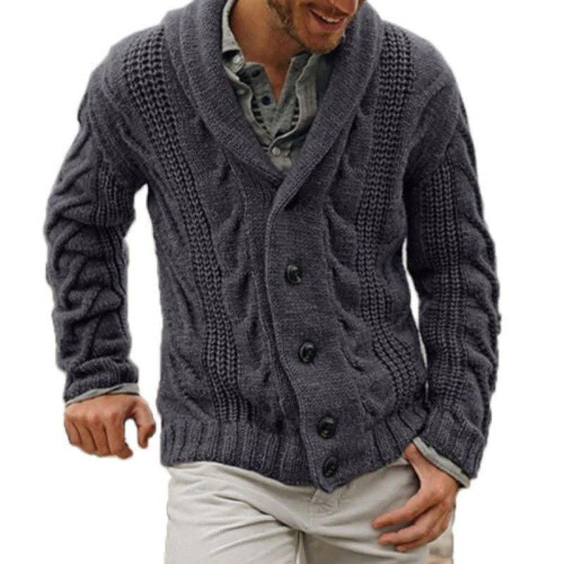 Stilvolle warme Wollstrickjacke für Herren