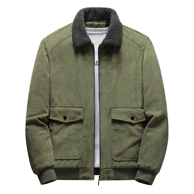 Stylische Cord-Jacke mit Sherpa-Futter für Herren