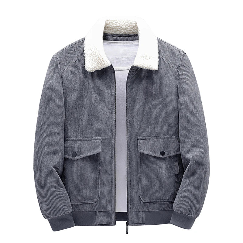 Stylische Cord-Jacke mit Sherpa-Futter für Herren