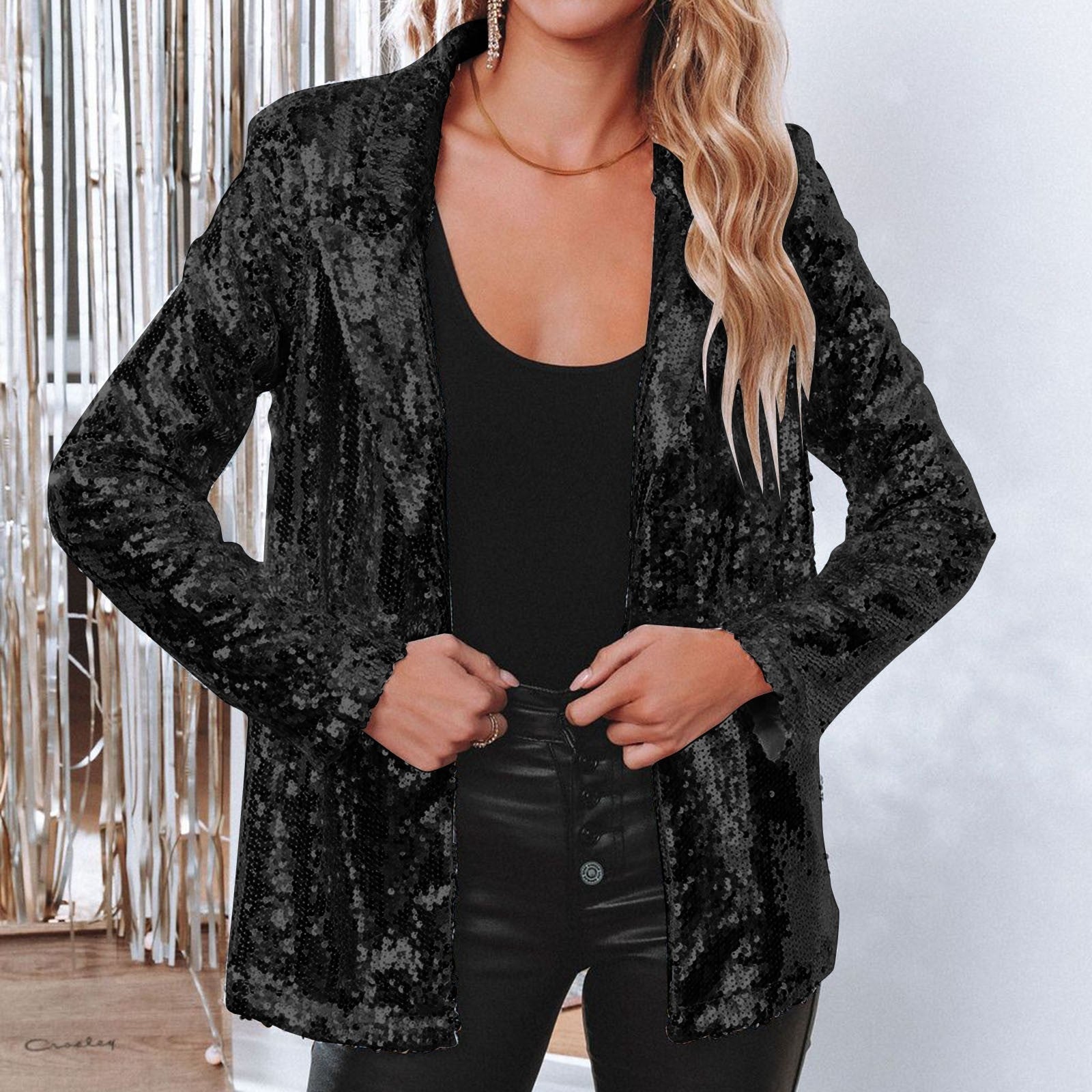 Bequemer Pailletten-Blazer für Damen